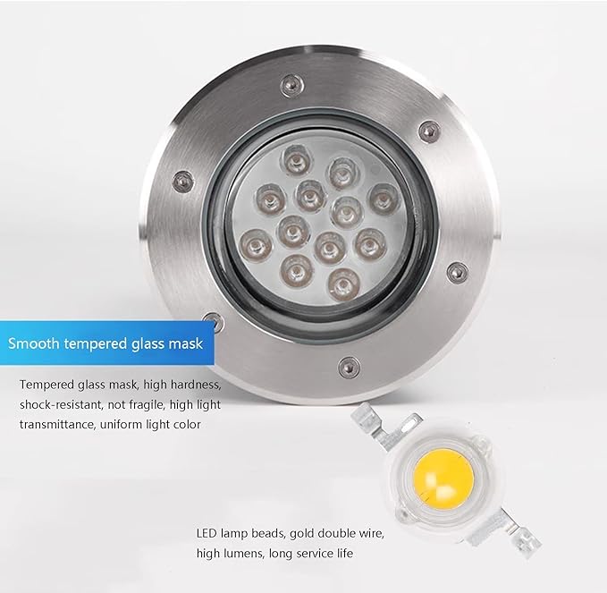 Garden Buried Light Adjustable Angle LED Spotlight IP66 Waterproof AC85-265V LED Underground Light for Outdoor Pathway Patio Bridge Yard Landscape Lighting