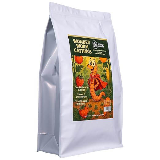 Supply Solutions | Wonder Worm Castings - Premium Organic Earthworm Compost Fertilizer for Indoor &amp Outdoor Plants Houseplants Vegetables Fruit Trees &amp Garden Soil Enrichment (20 Pounds)