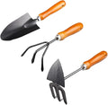 Garden Tools Set 3 Piece Gardening Hand Kit Includes Hand Trowel Rake Dual-Purpose Hoe Gardening Tools Gift for Women Men