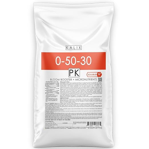 KALIX 0-50-30 Bloom Booster | Premium Water Soluble Fertilizer for Flowers Fruits &amp Ornamentals | High Phosphorus &amp Potassium Formula to Boost Flowering Root Strength &amp Crop Quality | 25