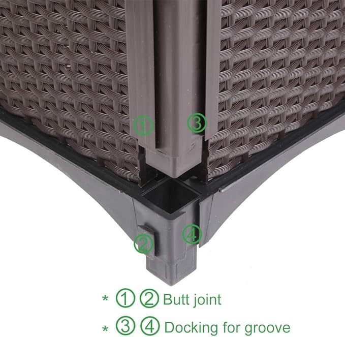 Knocbel Raised Garden Bed Kit Free Stitching Elevated Plastic Self Watering Planter Box Stand for Indoor Outdoor Backyard Patio 31.5 L x 15.75 W x 17 H (Brown)