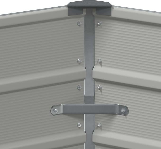 Steel Raised Garden Bed for Gardening Metal Planter Box for Vegetables Fruits Flowers 50.79 x 50.79 x 29.53 in Light Gray-680