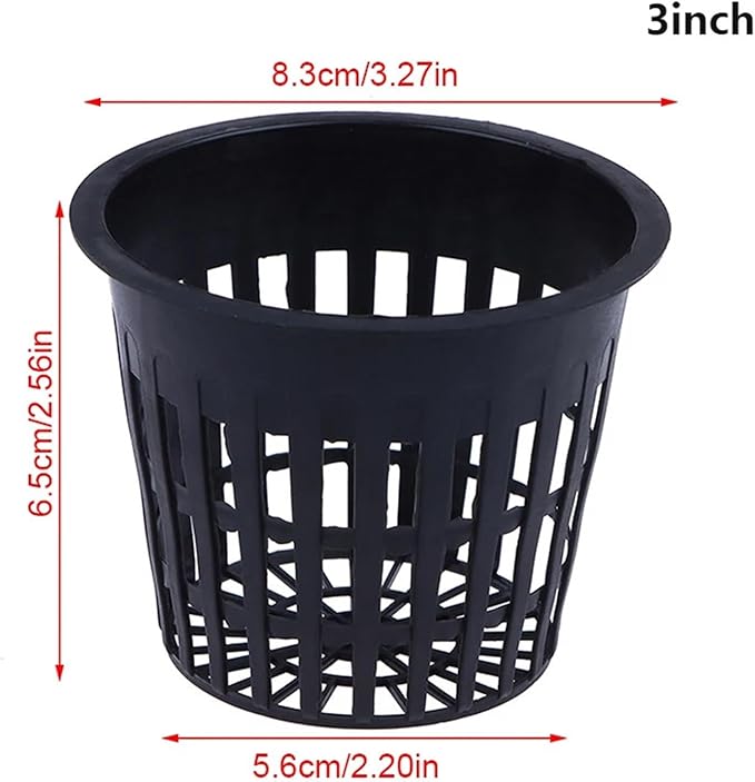 Net Pots for Hydroponics 40PCS 3 Inch Hydroponic Net Pots - Slotted Mesh for Orchid Soilless Planting(3INCH Black)