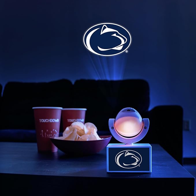 Sporticulture NCAA American Football Penn State Nittany Lions - Adjustable Led Mini Spotlight Projector with 6 Team Logo Designs - Portable &amp Rechargeable Spotlight - Battery-Operated - 4.37” x 3.