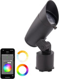 WAC Lighting LED 12V Colorscaping Smart App Controllable Landscape Lighting with RGBWW Color Changing and Tunable White Accent 15W Spot Light with Adjustable Beam Angle in Black