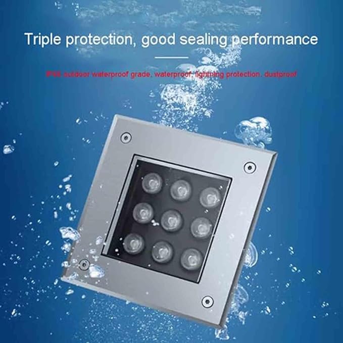 LED Landscape Lights - 85-265V Outdoor SpotlightsSquare Recessed Ground Light IP66 Waterproof Outdoor Buried Lights Ground LED Landscape LightsSpotlight Led Beam Lamp(Red Light3W)