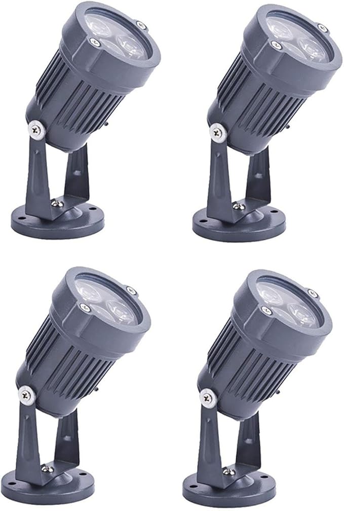4PCS IP65 Waterproof Floodlight - Garden Lights - 3W Lawn Lighting Landscape Lights Outdoor SRotation Spotlight Led Beam Light Advertising Signs Projection Disc Spotlight(White)