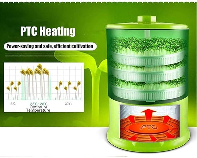 Intelligent Multi-Function Three-Layer Bean Sprout Machine Automatic Large Capacity for Home use 360 Degree Watering Intelligent Temperature