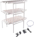 Floor-Standing Hydroponic Grow Kit 3 Layer 108 Plant Sites 12 Food-Grade PVC-U Pipes Hydroponics Planting System with Water Pump Pump Timer Nest Basket and Sponge for Leafy Vegetables