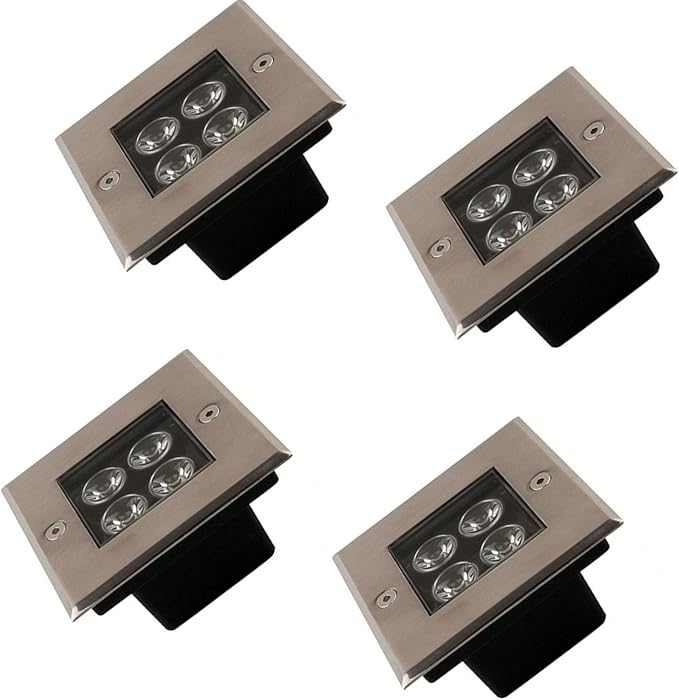 Outdoor LED Underground Lights - Ground LED Landscape Lights IP66 Waterproof Recessed Ground Spotlight AC85-110V LED Well Light For Garden Path Steps Deck Walkway Square Underground Lights(Yell
