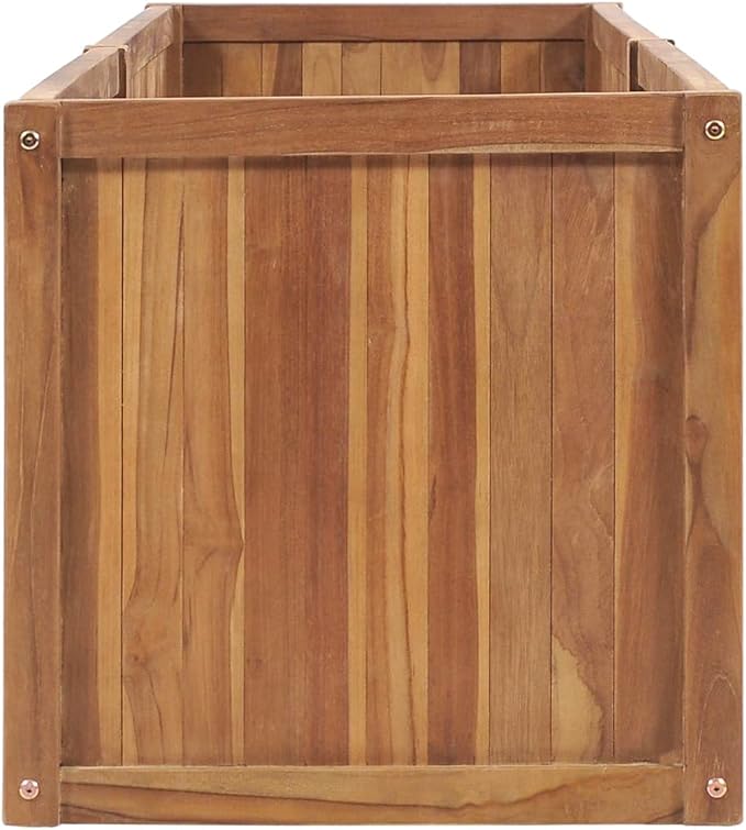 Wooden Garden Raised Bed Wood Outdoor Garden Planter Box for Vegetables Fruits Herb Grow Yard Gardening 78.7x19.7x19.7 Solid Teak Wood