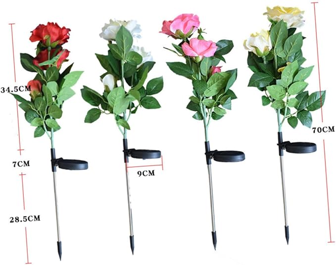4 Pack Solar Narcissus Flower Led Outdoor Lights Waterproof Ip65 Energy-Saving Garden Decor for Lawns Courtyards
