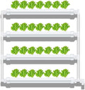 Wall Mounted Hydroponic Grow Kit 28 Plant Sites 4 PVC Pipes Hydroponics Growing System with Water Pump Water Culture Plant Growing System for Leafy Vegetables
