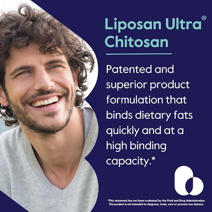 BESTVITE Liposan Ultra Chitosan 500mg (240 Capsules) - Patented Faster Acting Than Regular Chitosan - No Stearates - No Fillers