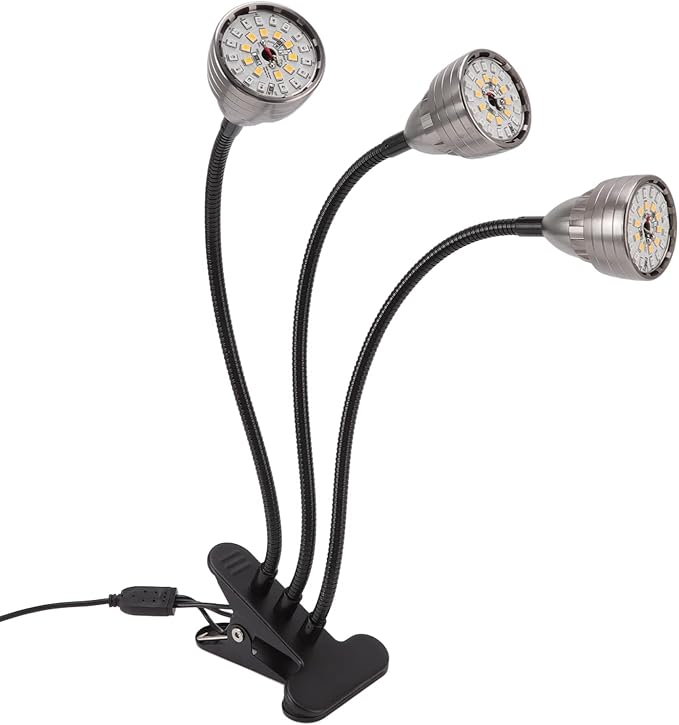 LED Plant Grow Light Full Spectrum 360 Degree Adjustable Clip On USB Powered Indoor Plants Light with 5 Dimming Modes 3 Fill Light Modes for Succulents Aluminum Alloy 78LEDs
