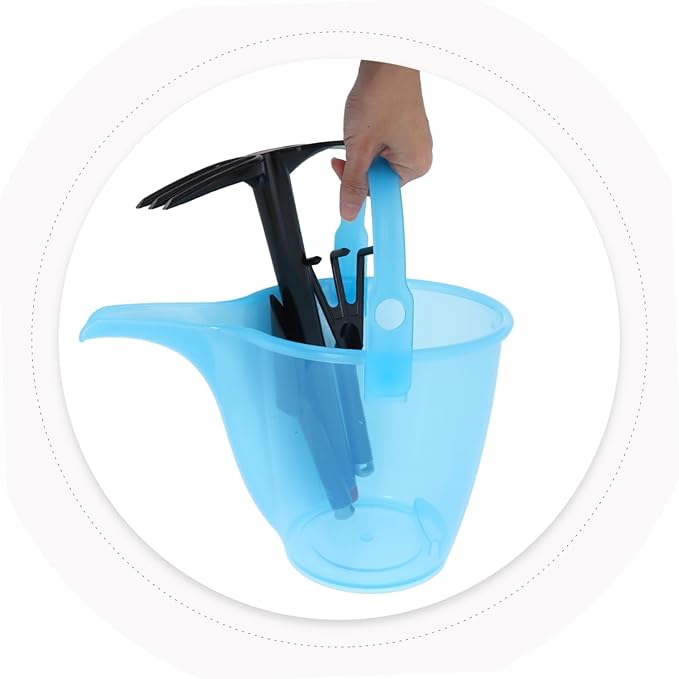 Garden Tool Set for Lightweight PP Plastic Gardening with Shovel Rake Hoe and Hand Fork Ergonomic Design for Outdoor Beach and Travel Use