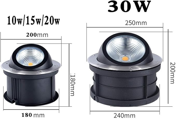 Landscape Lights LED Underground Light AC85-110V COB Spotlight Light Source Ground Lights IP65 Waterproof Floor Lamp for Driveway Deck