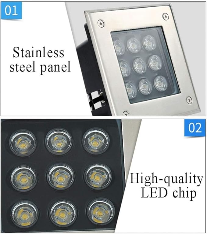 YANYO 8 Pack LED Landscape Lights - Recessed Spotlight 4W Warm White Light 3000K Step Stair Lights IP67 Waterproof Round Wall Lamp with 1m Wire for Tree Garden Yard Pathway Accent Lighting(Color: