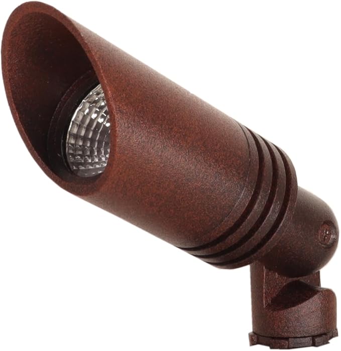 Best Pro Lighting Low Voltage Landscape Mini Spot Light 12V Integrated 3W LED 2700K Warm White Outdoor Spotlight Directional Up Lighting with Stake for Bushes Trees Shrubs Die-cast Aluminum