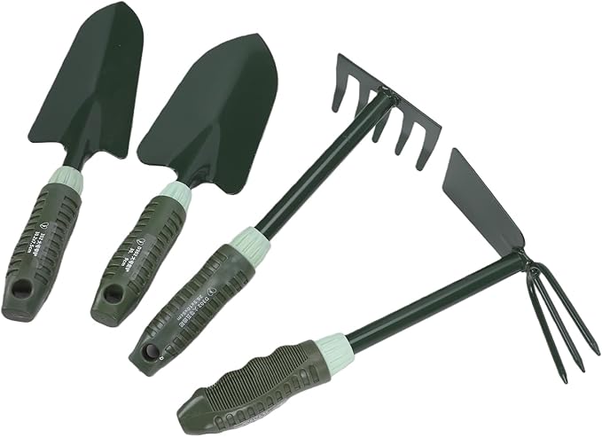 5PCS Garden Tool Set for Garden Lovers Gardening Tools with Non Slip Rubber Grips &amp Storage Bag for Digging Weeding Loosening Soil Transplanting Gardening Hand Sets