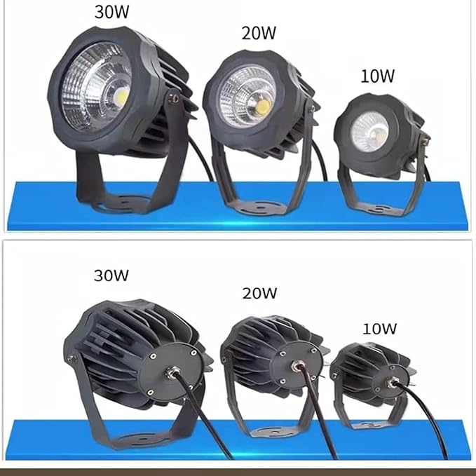 Long Range LED Floodlights - Beam Spotlight COB Round Tree Lights IP66 Waterproof Adjustable Angle for Wall Advertising Building Signs Lawn Landscape Lamp(Warm White10(AC220V))