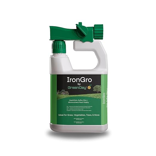 Greenday IronGro | High Grade Chelated Liquid Iron for Lawn and Garden Boost | Super Green+ Fertilizer | 32 oz Lawn Sprayer up to 5000 sq ft