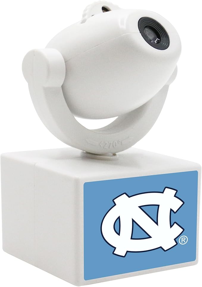 Sporticulture NCAA American Football UNC - Adjustable Led Mini Spotlight Projector with 6 Team Logo Designs - Portable &amp Rechargeable Spotlight - Battery-Operated - 4.375” x 3.125”