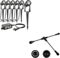 SUNTHIN 6 Pack Warm White Landscape Lighting Bundled 9.8FT T Shape Extension Cord