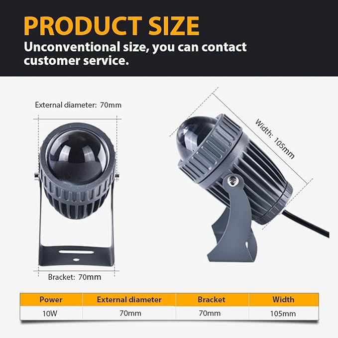 Landscape Lights - Rotation Spotlight 10W Outdoor Wall Lamp Led Beam Light IP65 Waterproof Narrow Beam Spotlight 180° Adjustable Bracket Ground Light(Blue10W(12V))