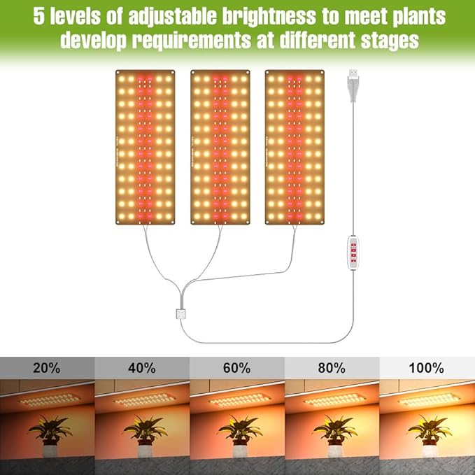 3Head Full Spectrum Cultivation Lamp 5 Level Dimmable Timing 4/8/12Hours Vegs Flowers Hydroponic Fill Lamps Sunlight Seeding Cultivate Light UV IR Greenhouse Tent Potted Succulent Seedling Lighting