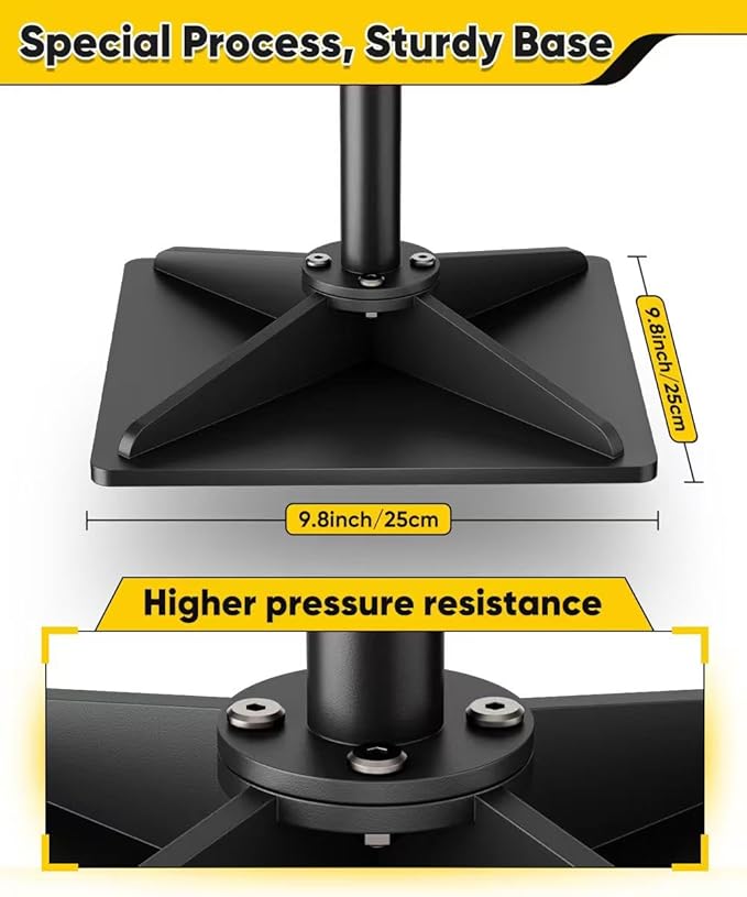 10 x 10 Heavy Duty Steel Tamper with 47 inch Adjustable Handle &amp Rubber Grip Thickened Steel Garden Dirt Tamper Tool for Ground &amp Gravel Leveling Soil Tamper for Yard Sand Driveway