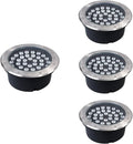 4 Pack Recessed Underground Light - Round Landscape Lamp Outdoor Led Spotlight IP65 Waterproof Recessed Led Lawn Light for Home Driveway Stair Step Trial Patio AC85-265V (6W Blanc) (9W Blue)