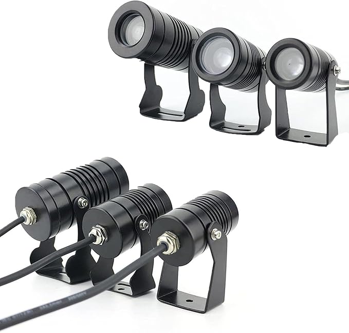 Rotation Spotlight LED Beam Spotlight IP67 Waterproof Landscape Lights Wall Washer Spotlights Long Throw Narrow Beam Remote Illumination Spotlights Outdoor Building(Cool White3W(DC24V))