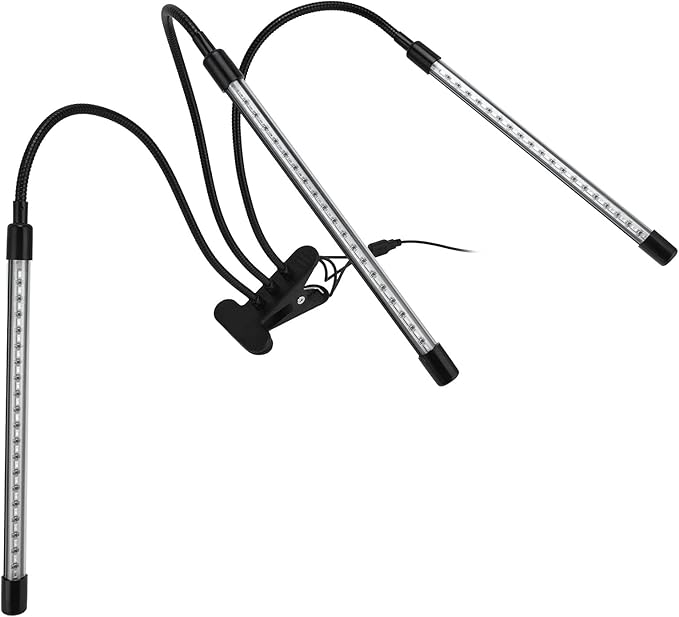 LED Plant Lamp with Grow Light Adjustable Gooseneck Timer Garden Grow Lamp USB Powered for Indoor Plants