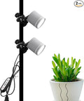 7W LED Linear Look Grey Super Clamp Lamp Full Spectrum Clip-on Desk Lamp Macaron Wall Sconce Spotlight Wall Lamp No Wiring Needed Timer Plug in Cord for Plant Growing Light