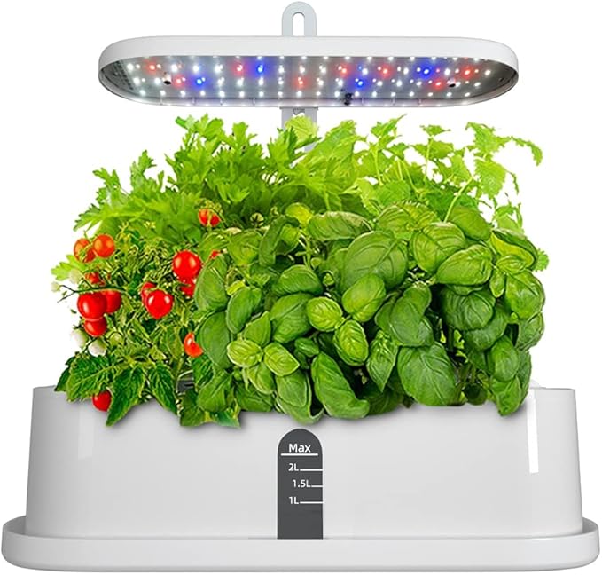 GeRRiT Hydroponics Growing System 9 Pods Indoor Herb Garden Kit with 15W LED Grow Light Automatic Timer Germination Kits Height Adjustable Smart Garden Planter for Home Kitchen Gardening