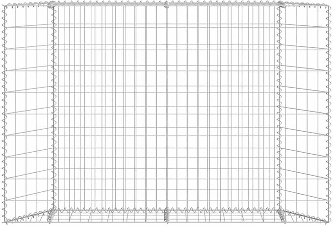 Galvanized Steel Trapezium Gabion Raised Bed Gabion Planter Steel Fencing Wire Patio Flower Plant Bed Basket Stone for Backyard Patio 59.1x7.9x39.4-897