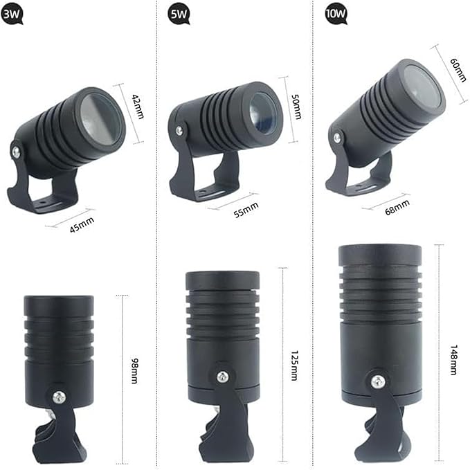 Rotation Spotlight LED Beam Spotlight IP67 Waterproof Landscape Lights Wall Washer Spotlights Long Throw Narrow Beam Remote Illumination Spotlights Outdoor Building(Cool White3W(DC24V))