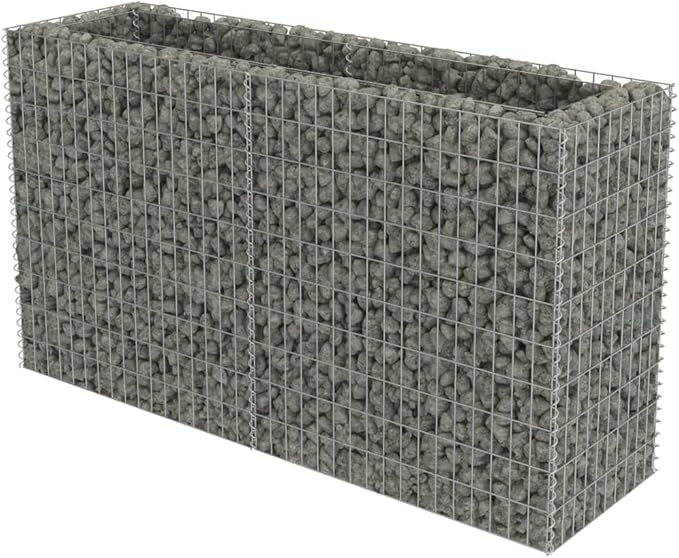 Galvanized Steel Gabion Raised Bed - 70.9 Metal Outdoor Large Planter for Vegetables Flower Plant Gardening &amp Tall Box for Beds