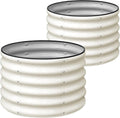 SnugNiture Raised Garden Bed 2 PCS 2×2×1.5ft Round Galvanized Outdoor Planter Box 17 Tall Deep Metal Garden Bed Kit for Planting Vegetables Fruits Flowers White