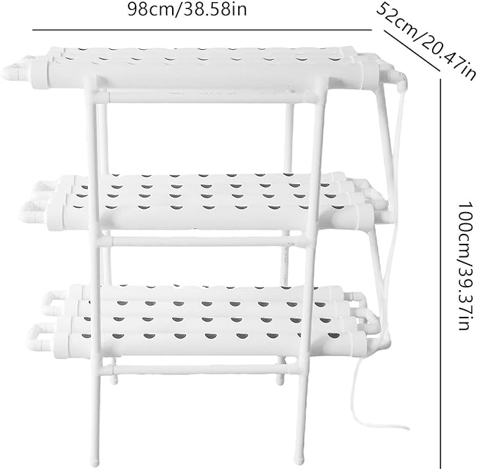 ZAIHW Indoor Hydroponics Growing SystemHydroponics Growing System Kit3 Layers/108 Sites Food PVC Pipes Planting Vegetables Garden Tools for VegetablesFruitsPlant(Upgraded Version)