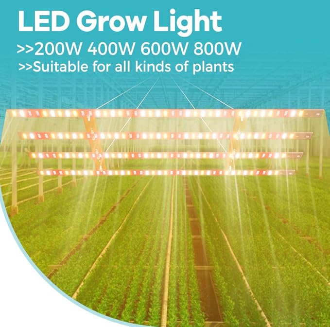 4 Heads 2400W Sunlight Full Spectrum Grow Panel-624 High-Performance LEDs Veg/Bloom Modes for Greenhouses Hydroponic Setups/Indoor Plantations Sun-Like Lighting to Boost Yield &amp Plant Vitality US