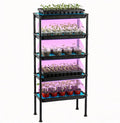 5-Tier Seed Starter Tray Plant Stand with Grow Lights - Hydroponics Growing System Ebb and Flow Seedbeds Siphoning Watering Designed for Nursery Cell Trays Plant Pots