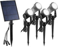 Solar Spot Lights Outdoor Solars Landscape Spotlights IP65 Waterproof 9.8ft CableAuto On/Off Outdoor Wall Lights for Garden Yard Driveway Porch Walkway Pool(White)