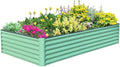 Galvanized Raised Garden Beds Outdoor 6x3x1.5Ft Planter Raised Beds Rot-Resistant Deep Root Planter Box for Vegetables Flowers and Succulents Green