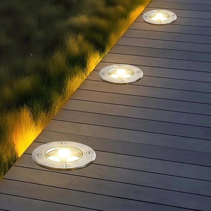 LED Landscape Lights Outdoor Ground Light AC85-110V IP66 Waterproof Recessed Underground Light for Park Bridge Garden Path Walkway Buried Lights
