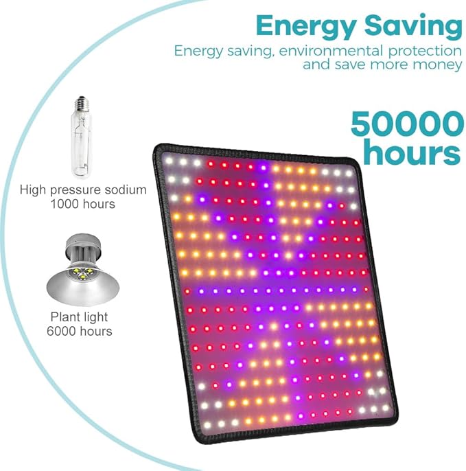 2 Pack 2000w Update New LED Grow Light Panel 225Leds Lamp for Indoor Plants Sun Like with White UV IR LEDs Grow Tent Greenhouse Veg and Bloom Seedlings Hydroponics Full Spectrum US Plug with Hook