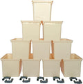 10-Pack Dutch Bucket Hydroponic System – Bato Buckets with Siphon Elbows – 11L (12 x 10 x 9) – Tan
