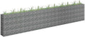 Gabion Raised Garden Bed Silver Galvanized Steel Planter Box for Outdoor Plants 177.2 x 11.8 x 35.4 Inch Rectangular Metal Garden Bed