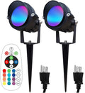 TOVEENEN Color LED Outdoor Landscape Spotlight - 120V 12W Waterproof Spot Lights for Christmas Halloween Yard House 2 Pack